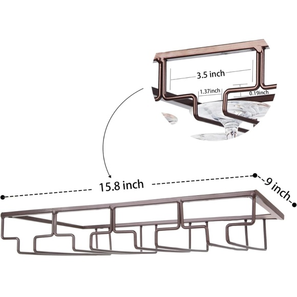 NEW - Wine Glass Rack - Bronze - Picture 8 of 13